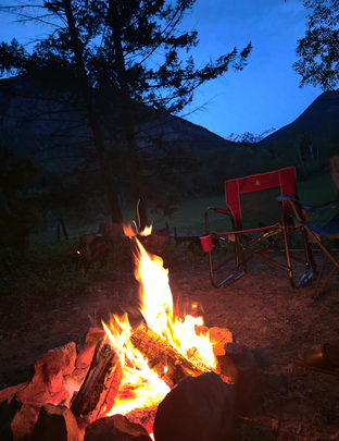 A modest fire, comfortable and warming